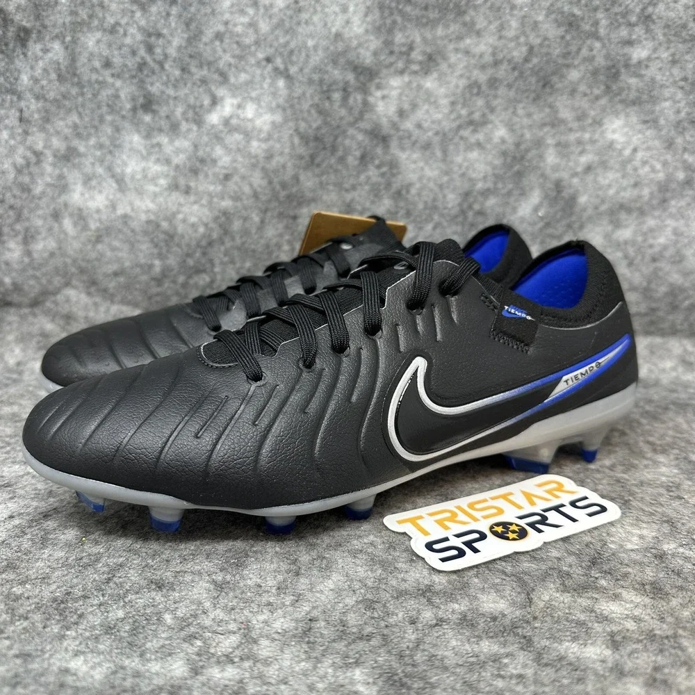 Nike Tiempo Legend 10 Pro FG Soccer Cleat Mens Sz 7 Black Blue DV4333-040